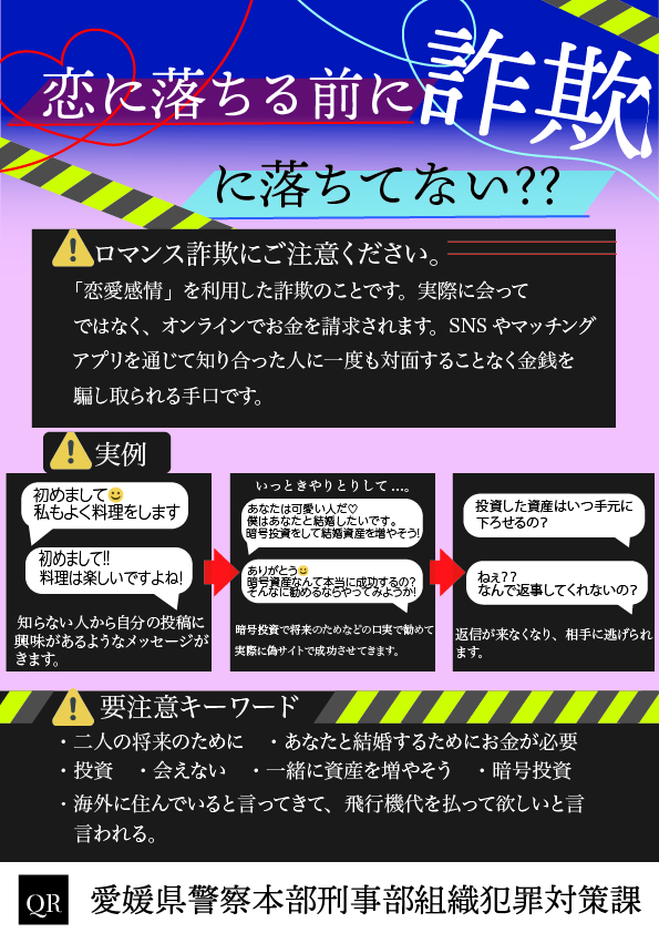 ロマンス詐欺のポスター